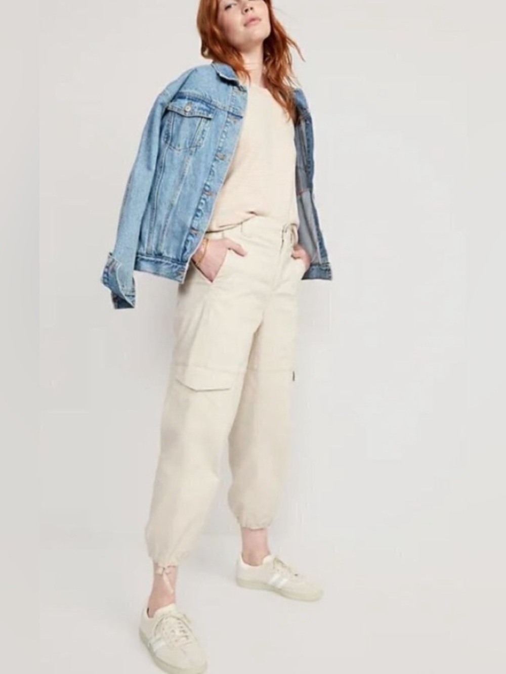 High Waisted Balloon Cargo Pants Sm Tall